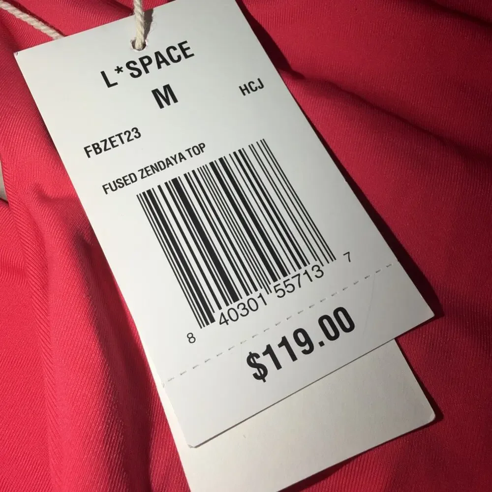 NWT L SPACE FUSED ZENDAYA TOP BIKINI MEDIUM CORAL AND PURPLE AN1